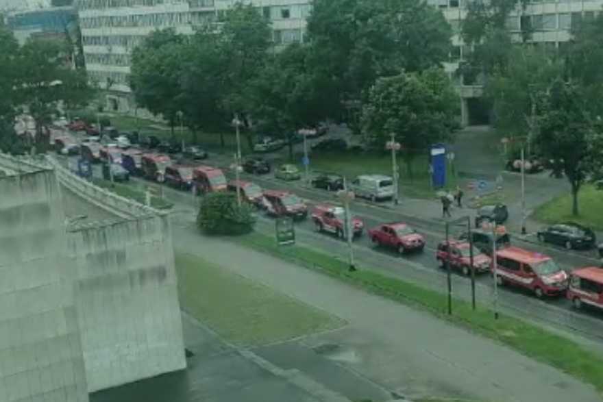 Prosvjed vatrogasaca u Zagrebu