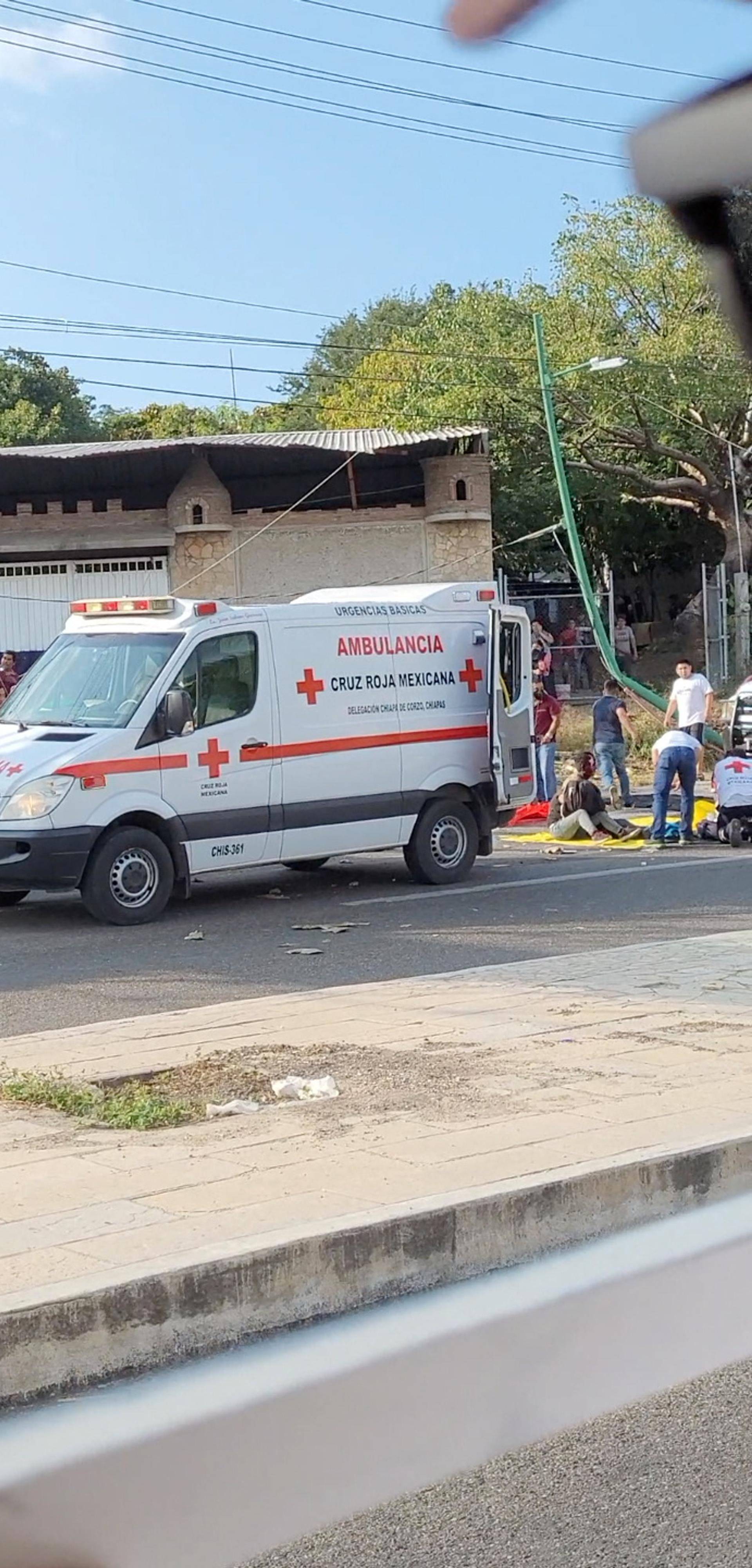 Trailer crash in the southern Mexican state of Chiapas