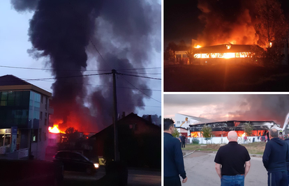 U požaru u Gradačcu izgorjeli pogoni velike tvornice odjeće, vatra gutala sve pred sobom