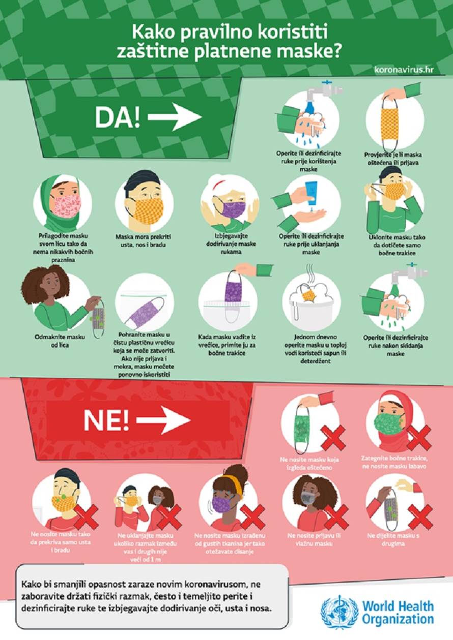 Vodič za nošenje maski HZJZ-a: Koliko dugo štiti i kad je baciti
