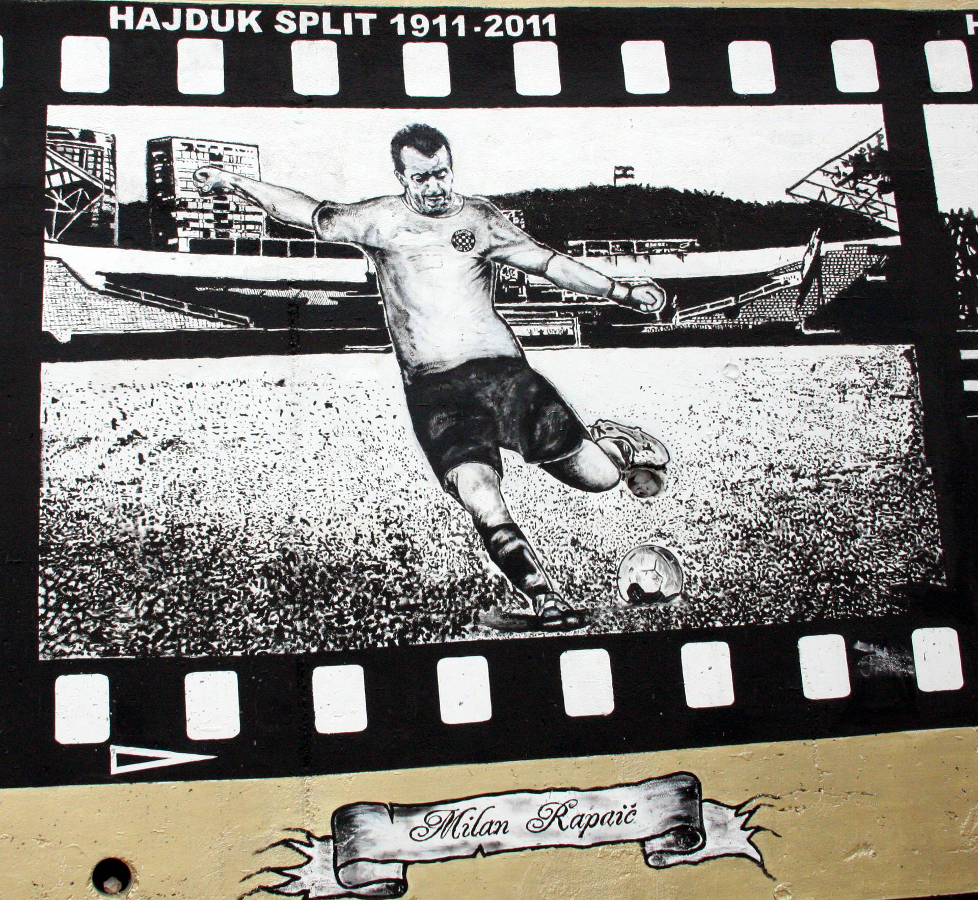 Split: Torcida naslikala veliki mural najboljih igra?a kroz generacije Hajduka