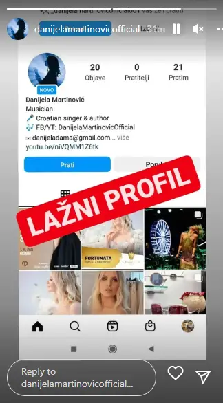 Danijela Martinović: Hakirali su me! Uzeli su mi fotke i osobne podatke. Ovo je lažni profil!