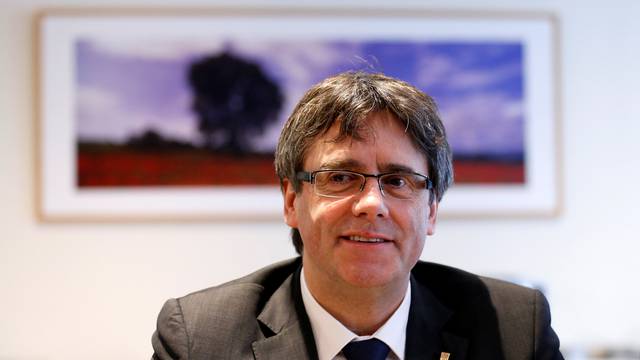 Former Catalan leader Puigdemont attends a meeting with his party 'Junts per Catalunya' parliament group in Brussels