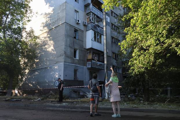 Aftermath of a Russian drone attack in Odesa