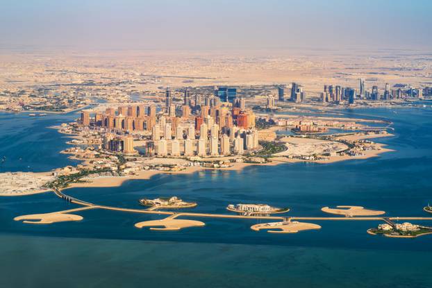 Aerial,View,Of,The,Pearl-qatar,Island,In,Doha,.,Qatar,
