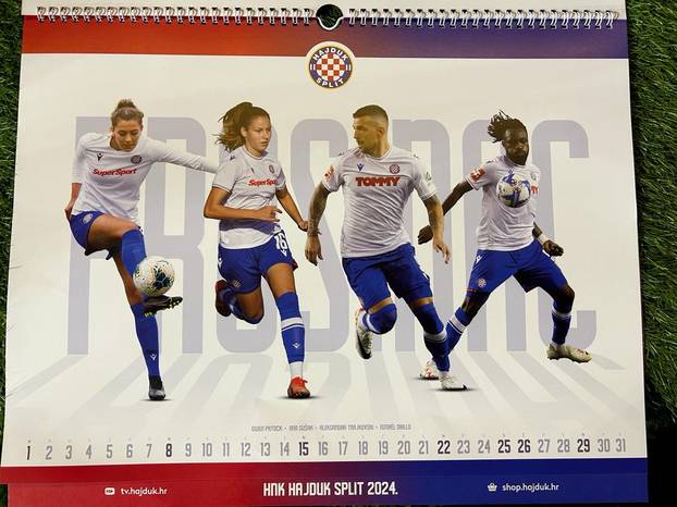 FOTO Hajduk izdao kalendar za 2024. godinu: Prvi put zajedno nogometašice i nogometaši