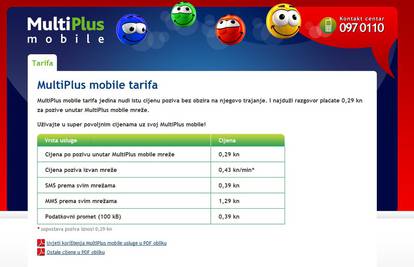 Pogledajte cijene razgovora u novoj Multiplus mobile mreži