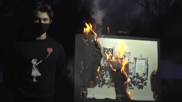 Kupili Banksyjevu umjetninu pa snimili video kako je spaljuju