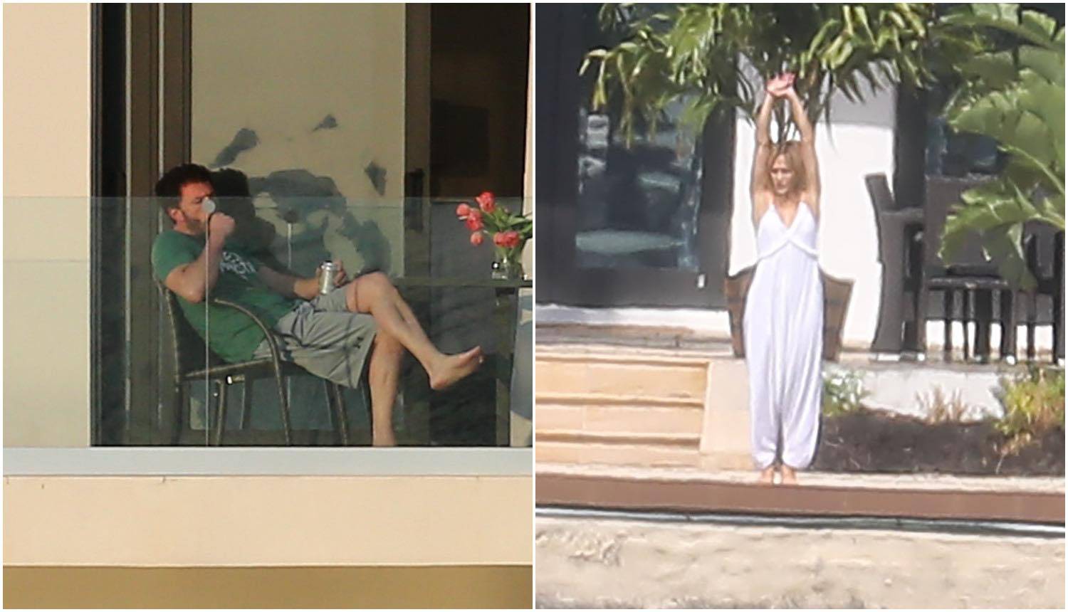 Burna noć? J.Lo se razgibava, a Affleck na balkonu pije i puši