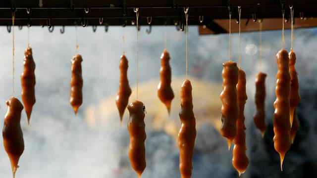 FILE PHOTO: Fresh made Churchkhela are seen during Tbilisoba city day celebration in Tbilisi