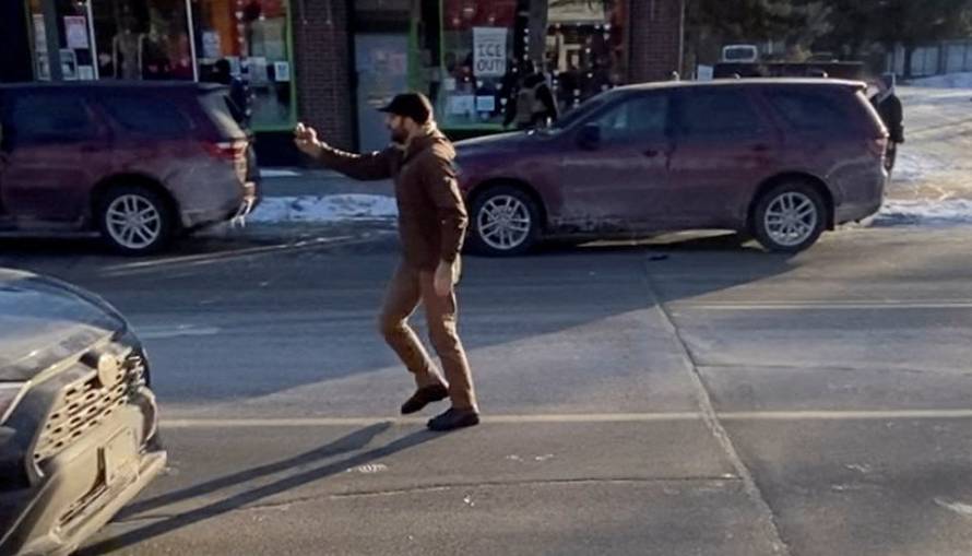 Moments before a man was shot when federal agents were trying to detain him in Minneapolis