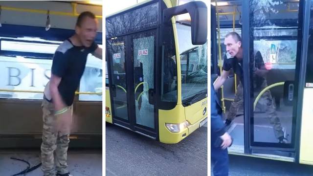 Divljak koji je razbijao autobus u Solinu dobio kaznenu prijavu