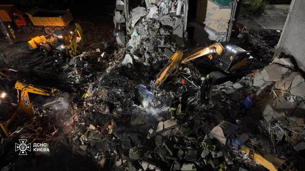 Aftermath of a Russian missile and drone attack in Kyiv