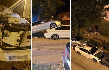 Krš i lom u Puli: Pijan bježao policiji, jurio kroz crveno i zabio se u kontejnere i parkirane aute