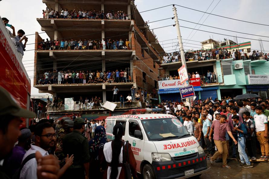 Air force training aircraft crashed into Milestone College campus, in Dhaka