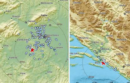 Tijekom noći dva potresa, kraj Pokupskog jačine 2,5, a kod Dubrovnika 3,3 po Richteru