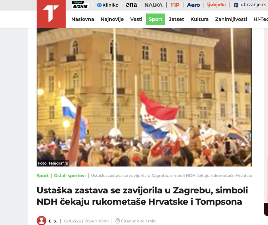 Mediji u regiji: 'Ustaška zastava se zavijorila u Zagrebu, simboli NDH čekaju rukometaše...'