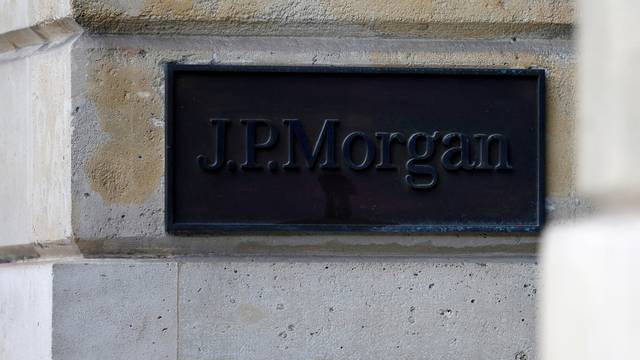 FILE PHOTO: A J.P. Morgan logo is seen in Paris