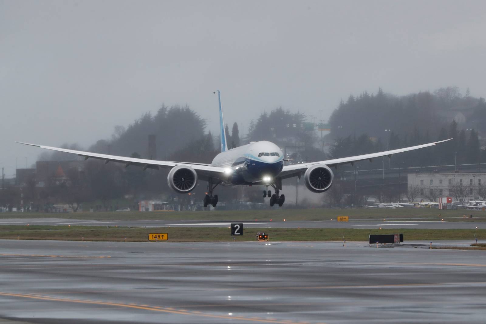 Boeing stages the first flight of its 777X plane in Seattle