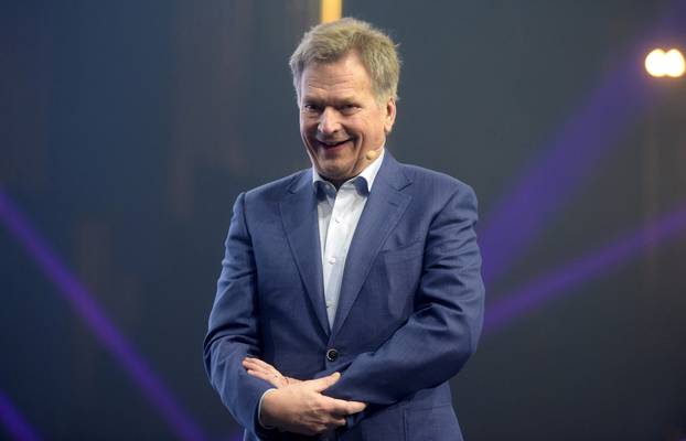 FILE PHOTO: Finnish President Niinisto speaks during Slush 2017 startup and technology event in Helsinki