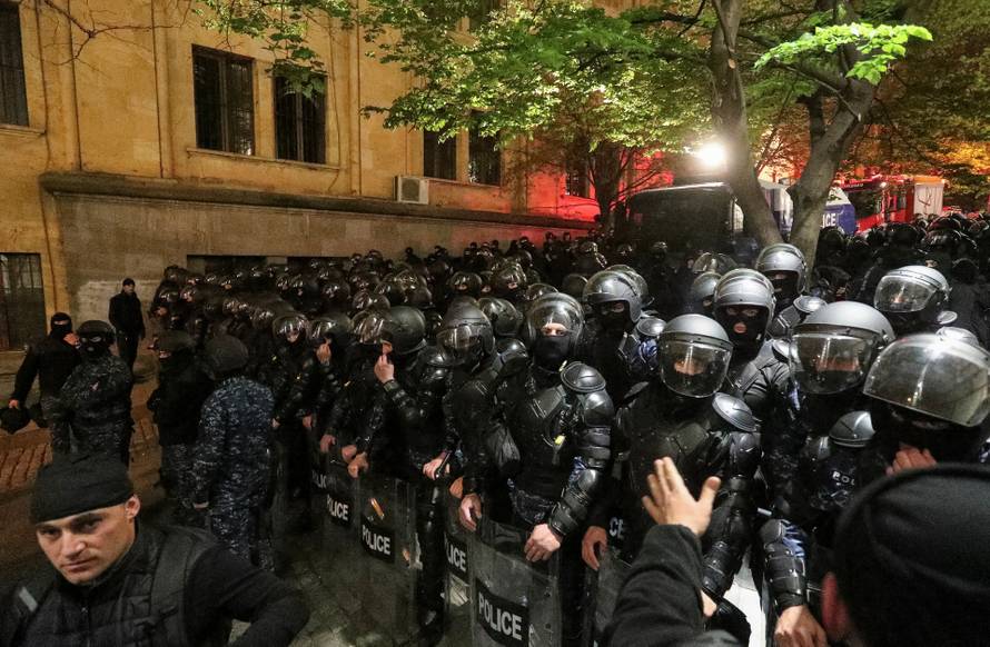 People protest against the "foreign agents" bill in Tbilisi