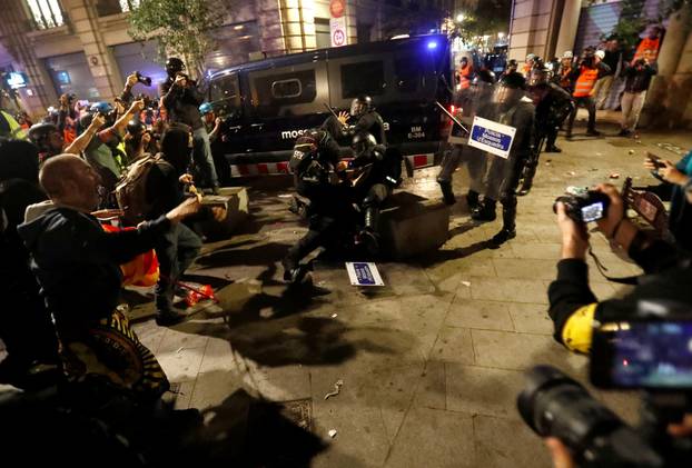 Protest against police action in Barcelona