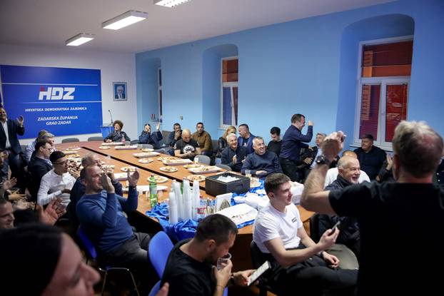 Zadar: Doček izbornih rezultata u stožeru HDZ-a