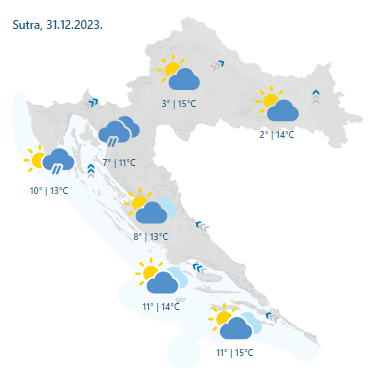 Idete na doček na otvorenom? Evo kakvo vas vrijeme očekuje