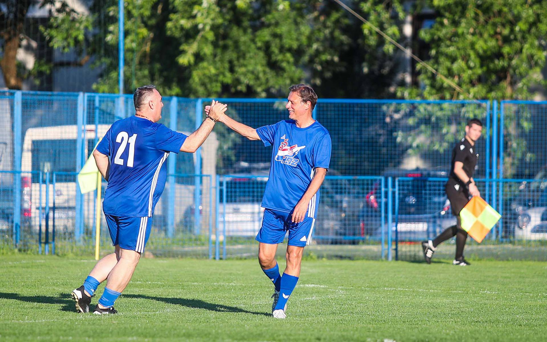 Zagreb: Nogometna utakmica povodom 35. obljetnice osnutka HDZ-a