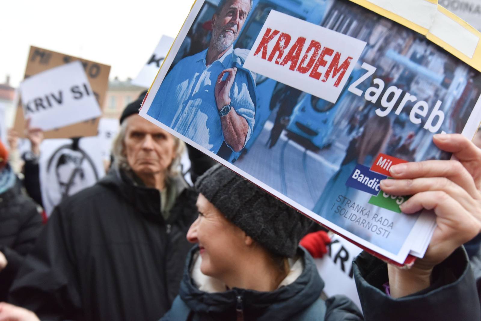 Zagreb: Na glavnom Trgu održan prosvjed protiv gradonačelnika Bandića