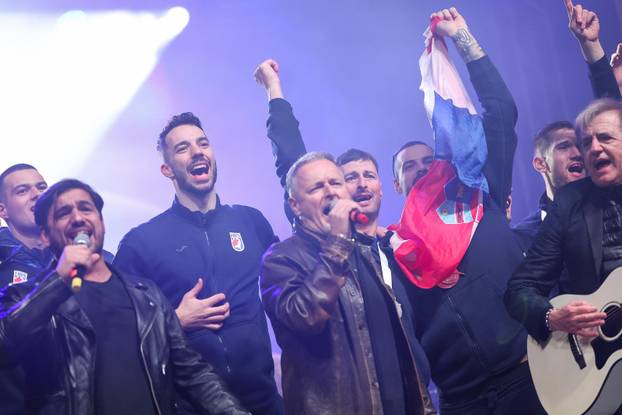 Zagreb: Marko Perković Thompson nastupio na svečanom dočeku hrvatske rukometne reprezentacije