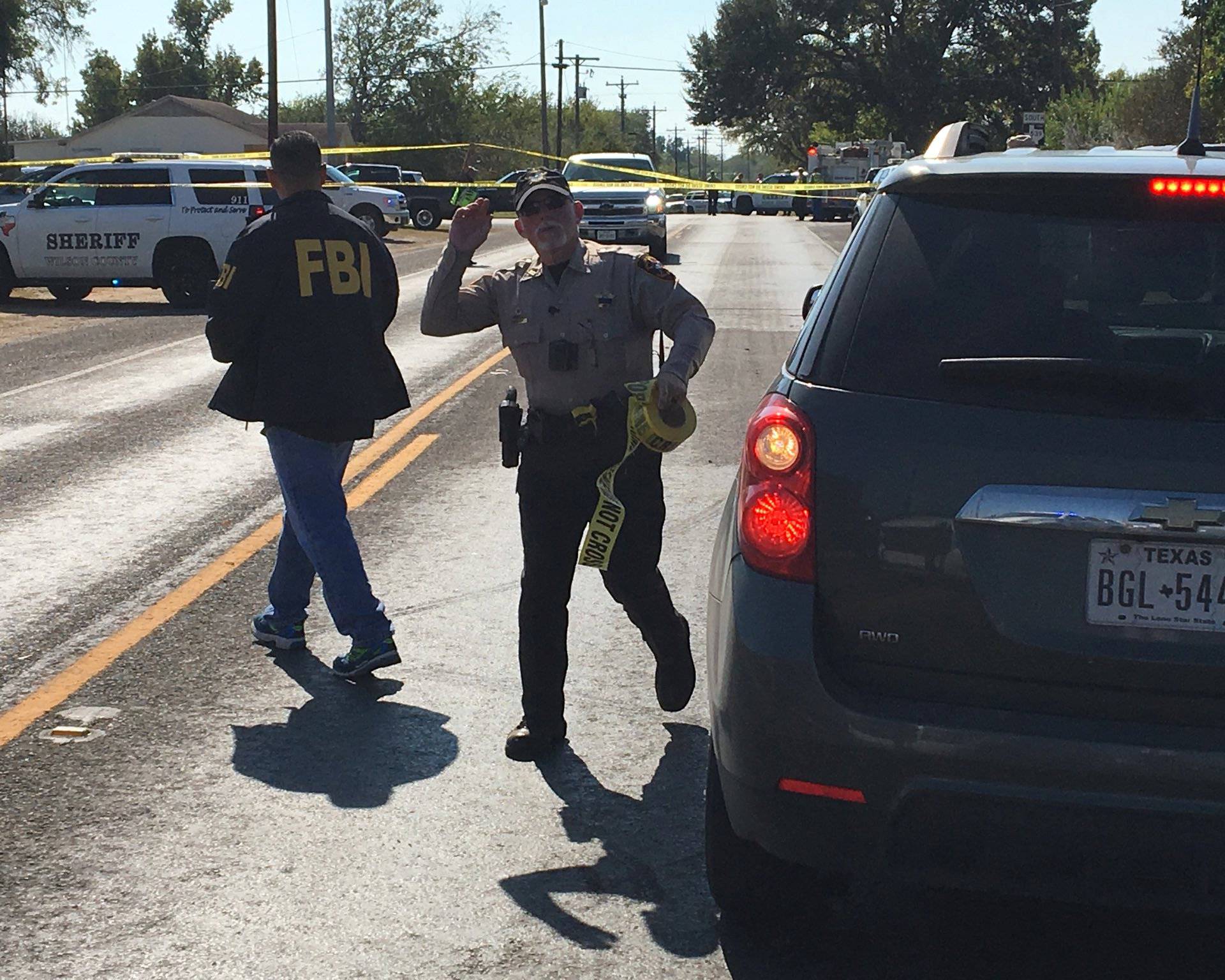 FBI officials arrive at the site of a mass shooting in Sutherland Springs