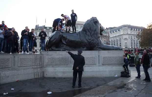 Scotland fans in Trafalgar Square