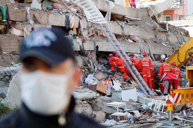 Rescue operations after earthquake struck Aegean Sea, in Izmir