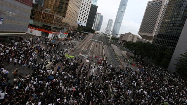 Protesters demonstrate against a proposed extradition bill in Hong Kong