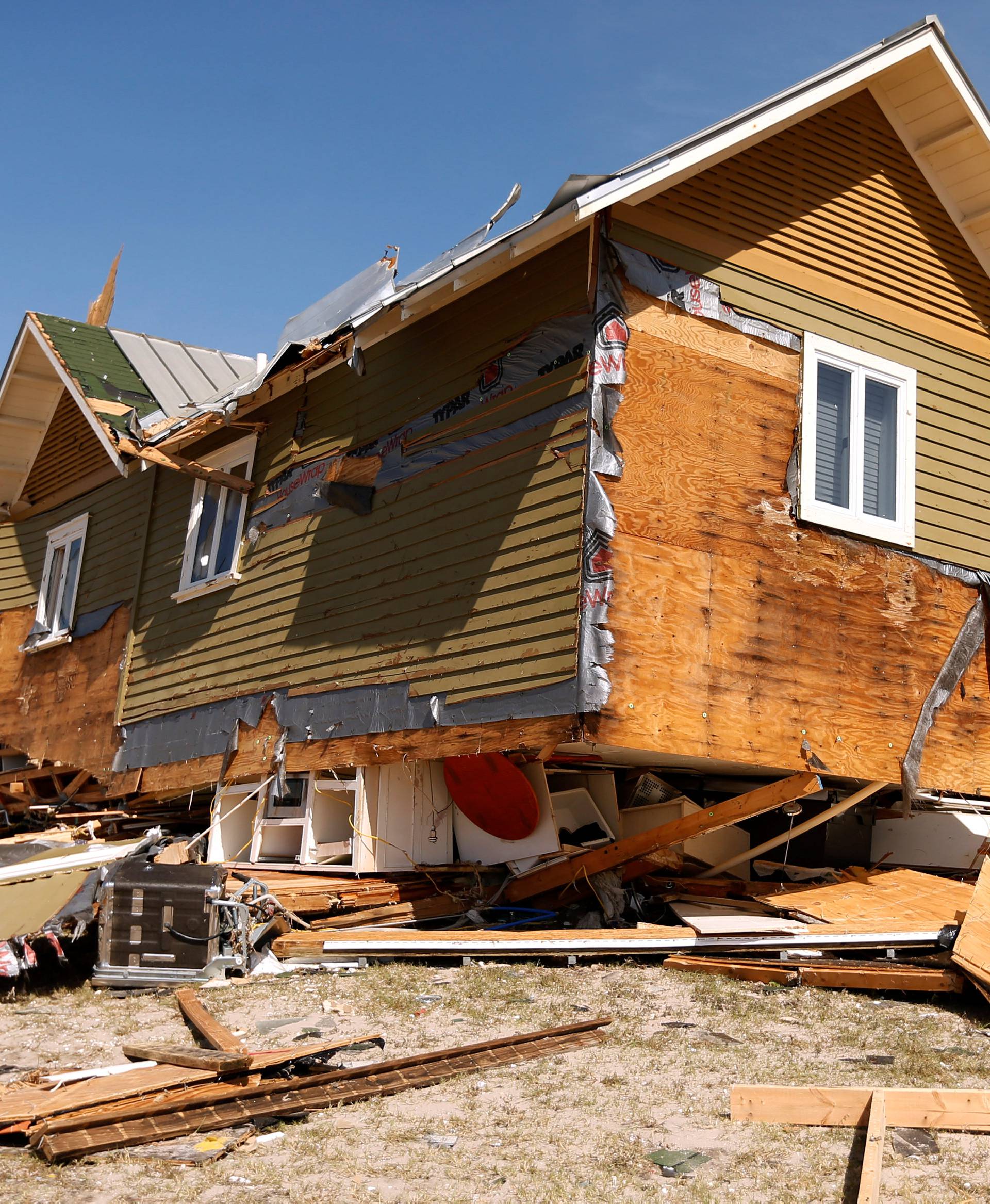 A house damaged by Hurricane Michael is pictured in Mexico Beach