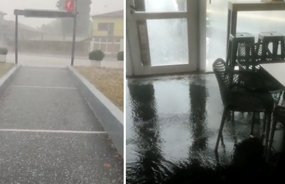 VIDEO Jako nevrijeme pogodilo Istru: 'Kiša se pretvorila u tuču, cijeli kafić je bio poplavljen'