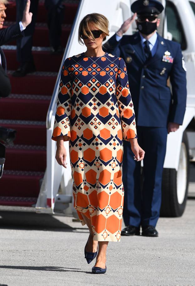 US President Donald Trump and First Melania Trump arrive on Airforce One at Palm Beach International Airport, West Palm Beach, Florida, USA - 20 Jan 2021