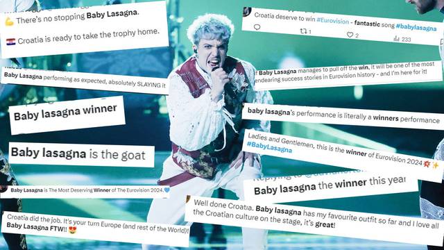 Baby Lasagna zapalio društvene mreže! 'Daleko najbolji', 'Hrvati zaslužuju pobjedu', 'Ovo je vrh'
