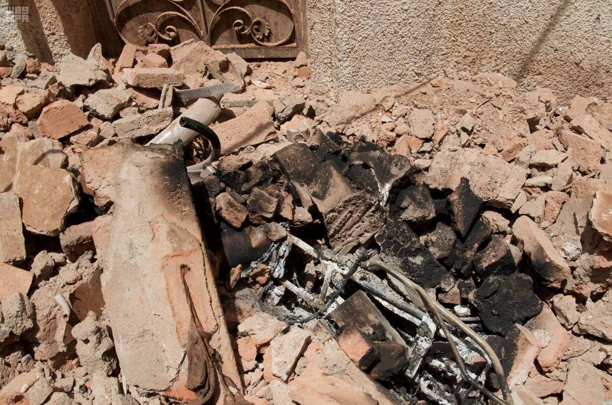 Debris is seen after a bomber blew himself up in Mecca, Saudi Arabia