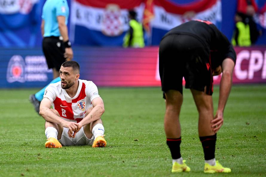 Hamburg: Očaj i tuga hrvatskih igrača nakon susreta Hrvatske i Albanije u 2. kolu skupine B na Europskom prvenstvu