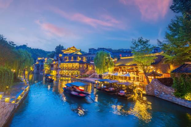 Cityscape,Of,Gubei,Water,Town,Near,Beijing,In,China,At