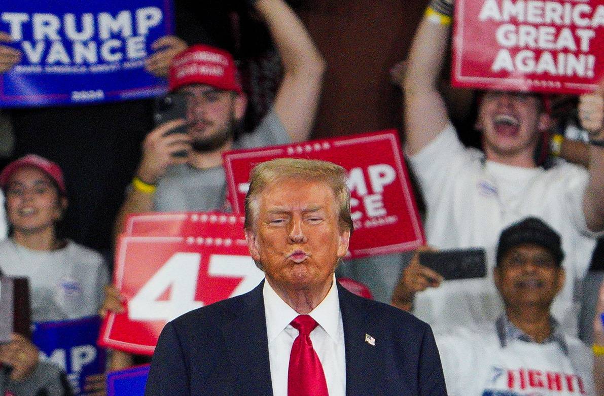 Republican presidential nominee and former U.S. President Donald Trump holds a campaign rally in Reading