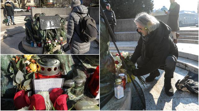Zagrepčani su odali počast pokojnom Akiju Rahimovskom kod HNK, svijeću zapalio i Hus