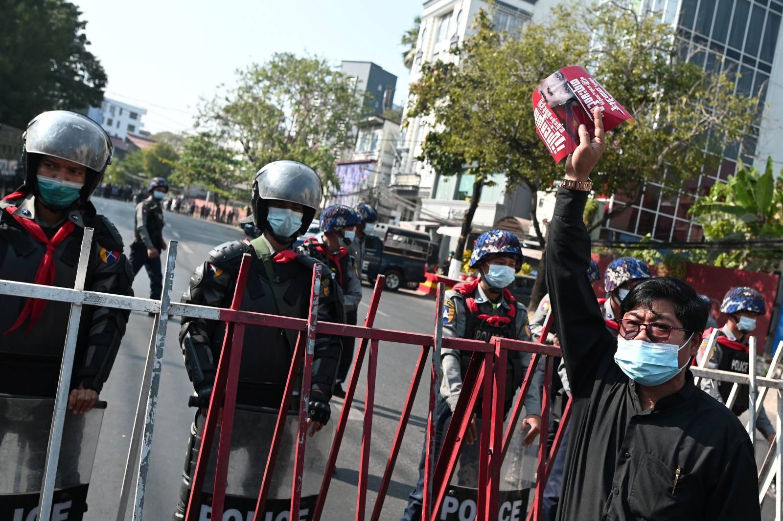 Protest against the military coup, in Yangon