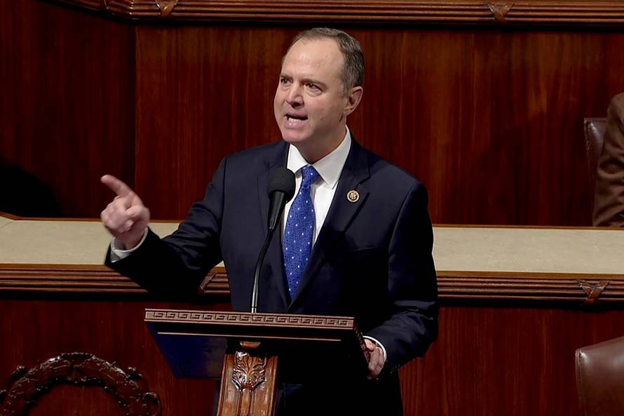 House Intelligence Committee Chairman Schiff speaks ahead of a vote on impeachment against President Trump on Capitol Hill