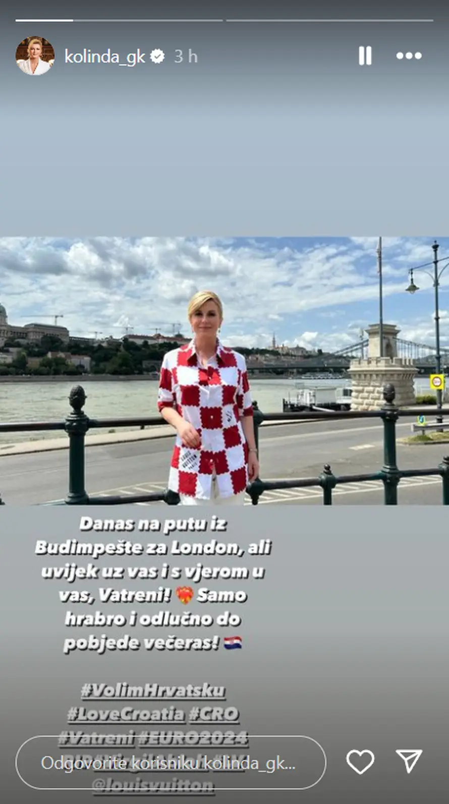 Kolinda u kockicama poslala poruku 'vatrenima': 'Uvijek uz vas. Samo hrabro i do pobjede'