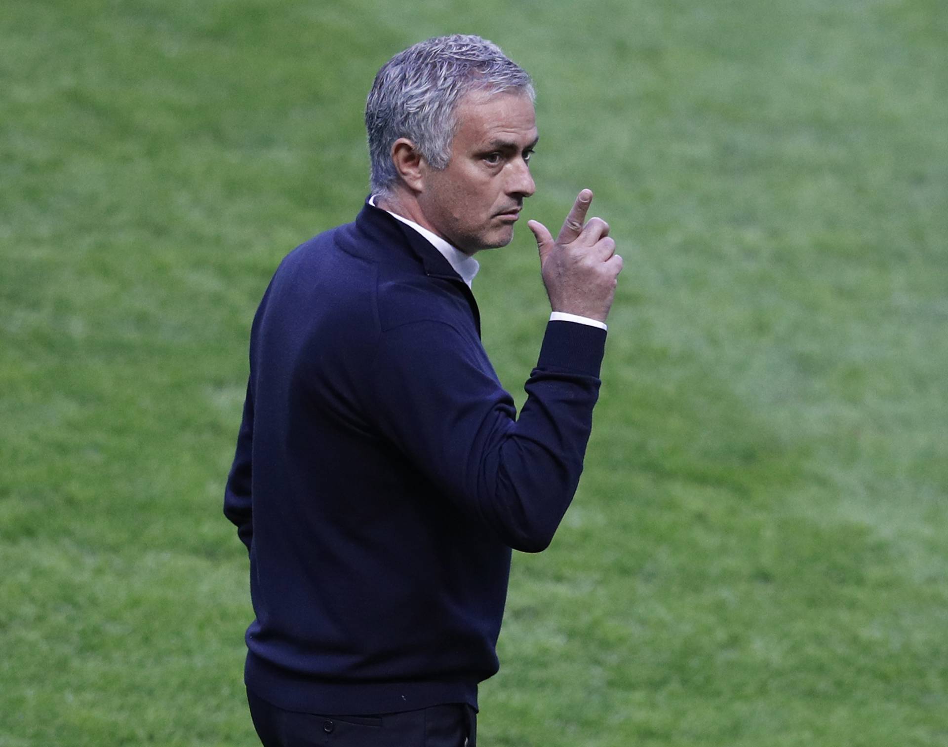 Manchester United manager Jose Mourinho before the match