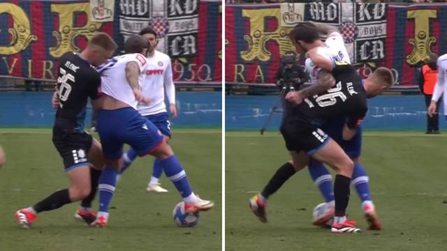 VIDEO Tko tu koga drži? Hajduk se žalio zbog prekršaja koji nisu sudili na Livaji. Pogledajte duel