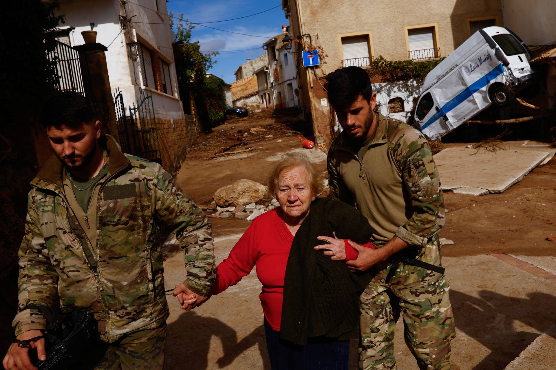 Aftermath of floods in Letur